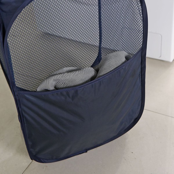 Mesh Pop Up Skittentøyskurv Hinder Sammenleggbar skittentøyskurv Dark gray Round