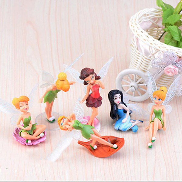 6 ST Flower Fairy Pixie Fly Wing Miniatures Girl Figurines 6 pcs