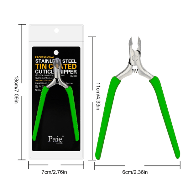 värikäs Olecranon sakset Toenail Ingrown Dead Skin Remover Green