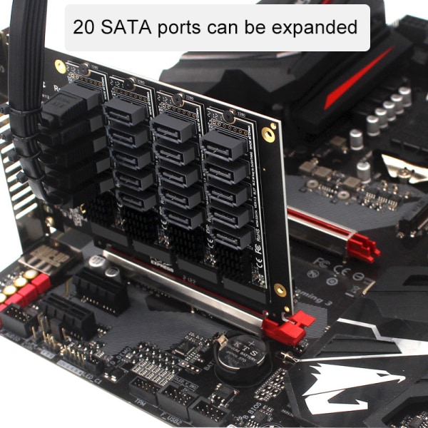 M.2 NVME PCI-E PCIE X4 X8 X16 til 6 porter 3.0 SATA-adapter