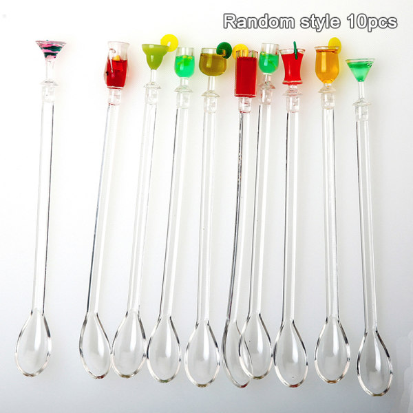 10 kpl e Cocktail-juomasekoitin, kahvisekoitin Swizzle Stick 10pcs