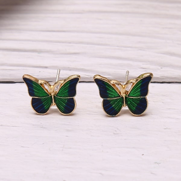 Vintage Fashion emali vihreä Butterfly Stud korvakorut Trend Multicolor