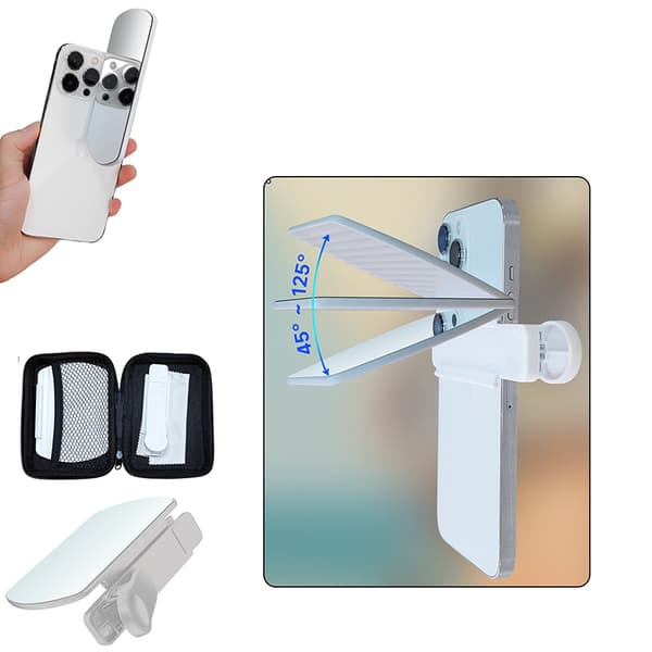 Smartphone Camera Mirror Reflection Clip Kit Black