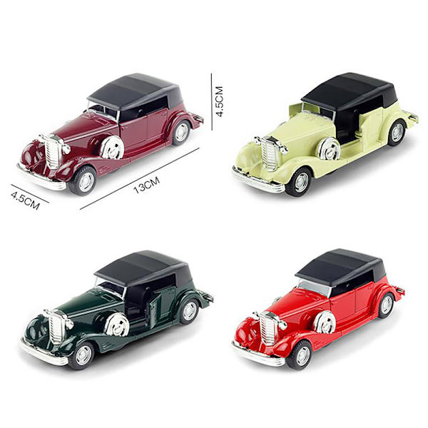 1 Stk klassisk bilmodell Vintage Pull-Back Legering Diecast billeker Wine red
