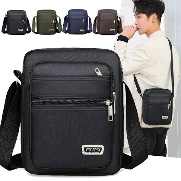 Axelväskor Resor Casual Förvaring Axelväska Messenger Bags Green 4 zippers