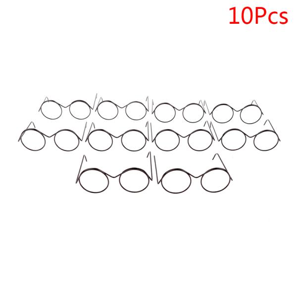 1/2/5/10 kpl muoti pyöreä kehys linssitön Retro Cool Doll Glasse 10Pcs