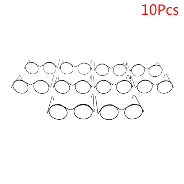 1/2/5/10 stk Fashion Rundt stel Lensless Retro Cool dukkeglas 10Pcs