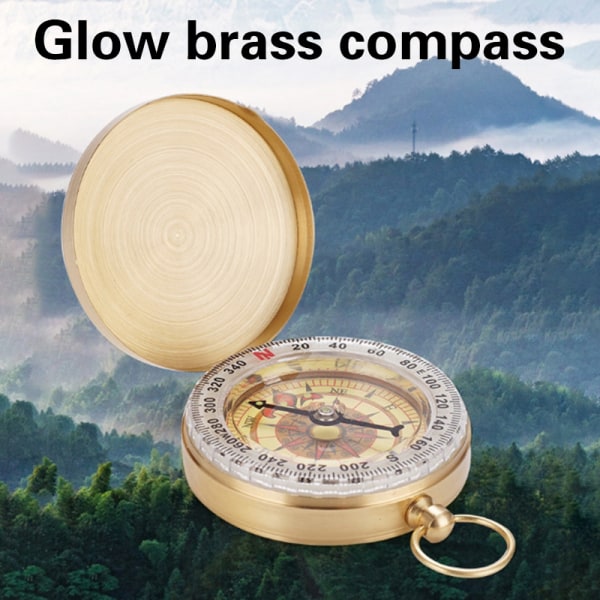 G50 Glow guldbelagt udendørs kompas lommeur golden