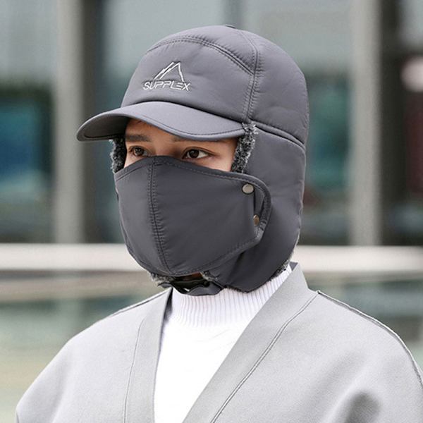 Talven lämmin paksu tekoturkis Bomber Hat cap Black