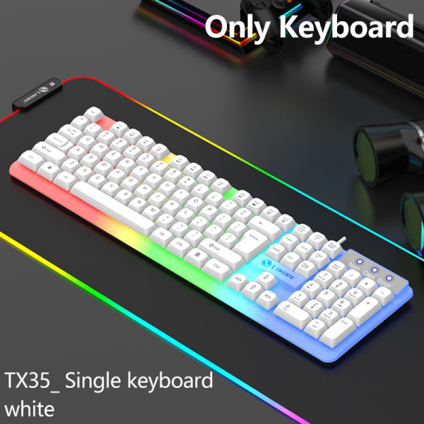 Dator med 104 nycklar USB RGB-speltangentbord och muspaket Black Keyboard