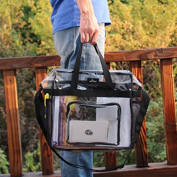 Bärbar transparent axelväska Tote Satchel Black