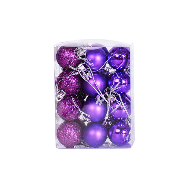 24PC 30mm dekorativa julgranskulor julprydnader purple