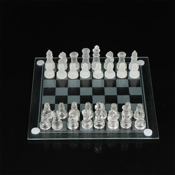 1sett Craft Crystal Glass Chess Set Anti-broken sjakkspill