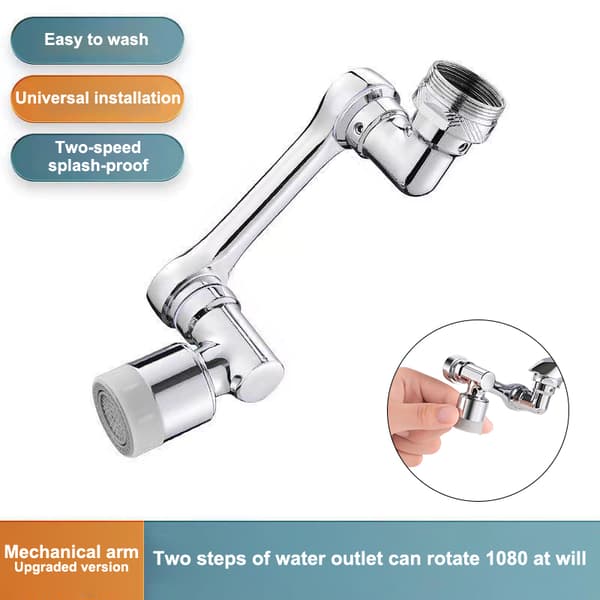 1080° Fleksibel Arm Kranforlenger Med Svingbar Lufter Spray Nei Silver