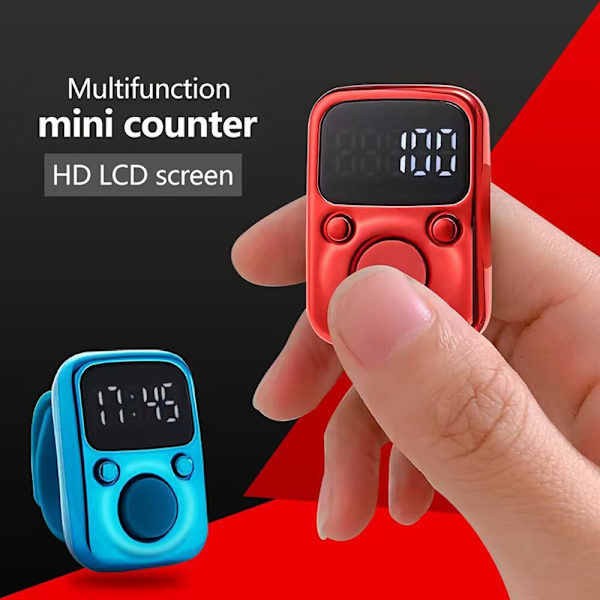 Finger Counter Luminous Finger Ring Elektrisk Tally Counter Blue