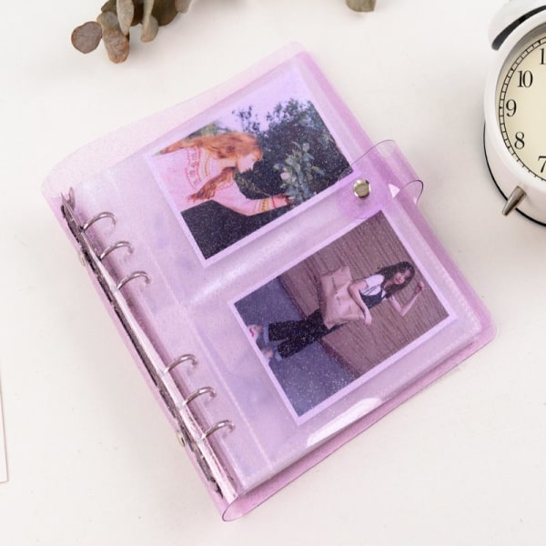 200 fickor PVC bärbart fotoalbum Jelly Color Album för foto Purple