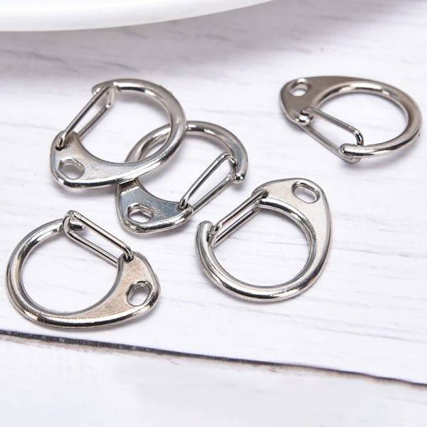 10 stk DIY 23mm polert sølv C-form splitt ring hummerlås