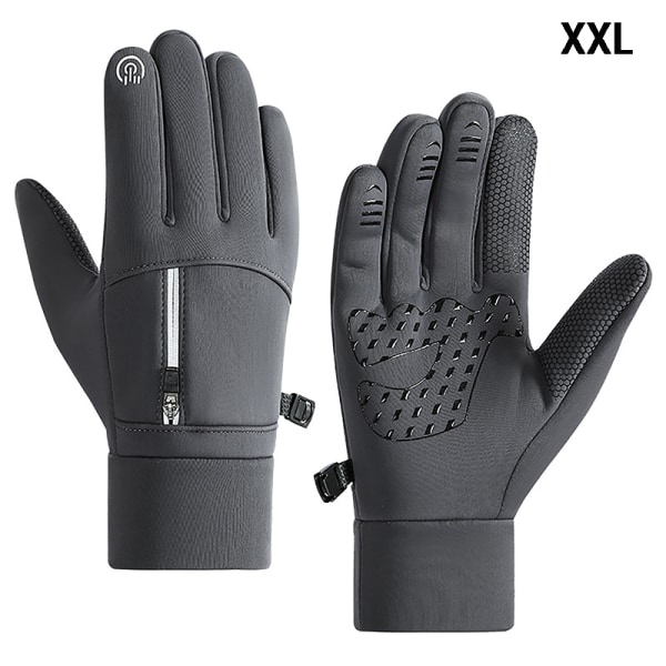 Touch Winter Thermal Warm Full Finger Handskar Gray XXL