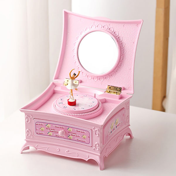 Klassisk roterende danser Ballerina Music Box smykker Organizer Red