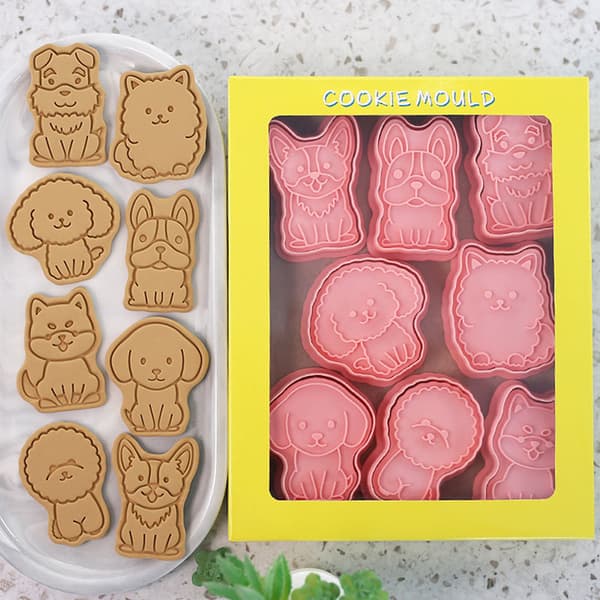 8 STK Cookie Bursdagstema Trykkbar kjeksform Bakeware