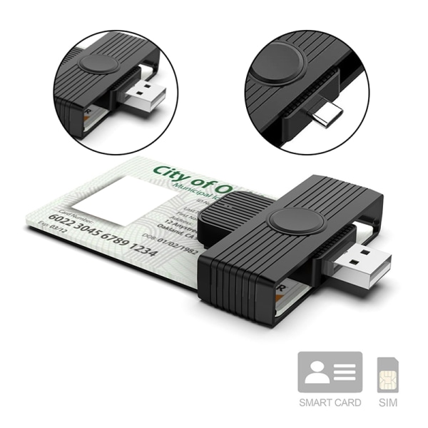 USB Type c Smart Card Reader -muisti SIM-liittimen sovitin Type-C