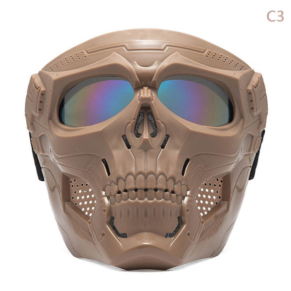 Motorcykel Goggles Mask Vindtät Skull Motocross Goggles C3