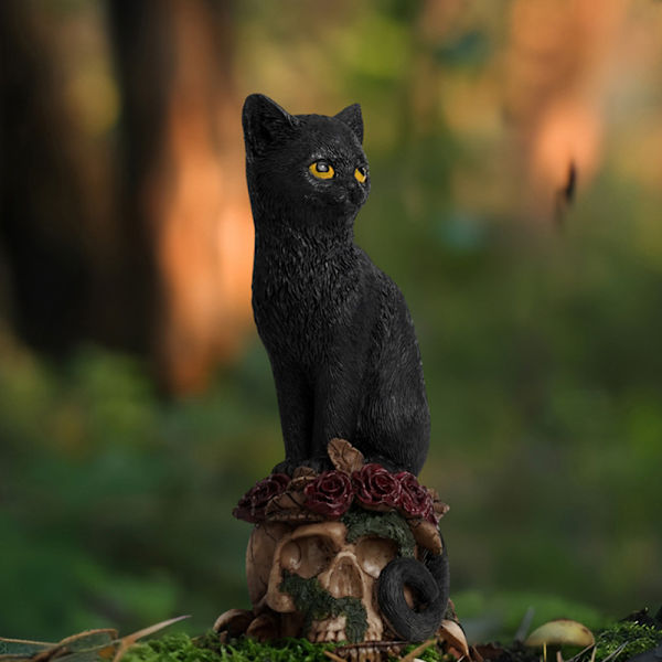 Skeletter dekorative figurer Katte og krager statuer A2