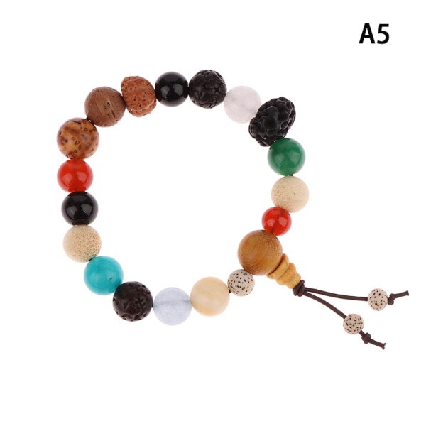 Buddhistiske perler vedhæng hånd streng træ armbånd smykker A5