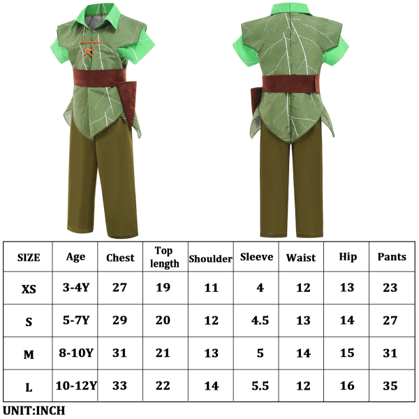 Halloween kostume børn Peter Pan kostume til børn Green M
