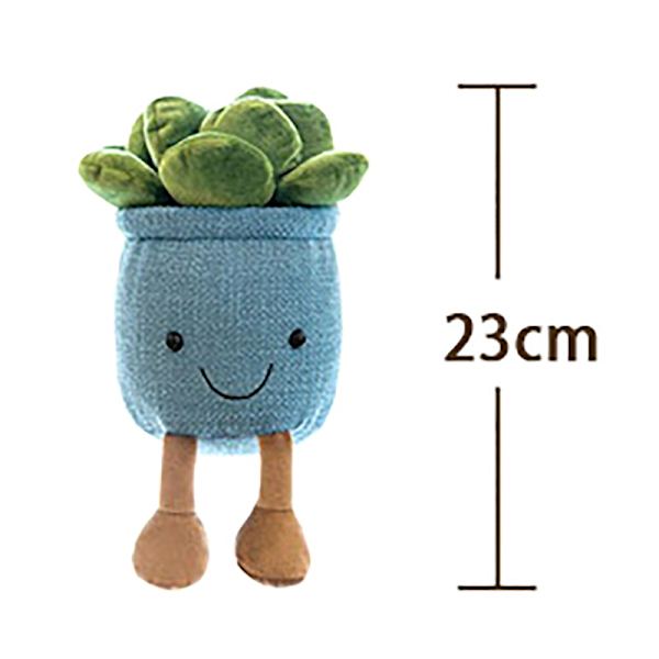 Simulerad plyschleksak Succulent Plyschplysch i kruk Beige