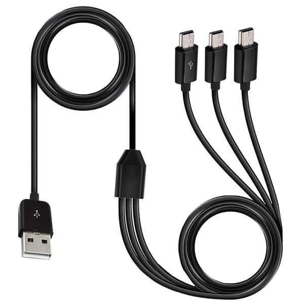 USB A hane 1 till 3 USB 5-stifts mini USB dataladdare Y splitterhytt