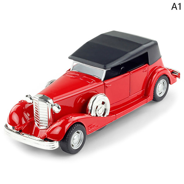 1kpl Classic Car Model Vintage Pull Back Alloy Diecast Autolelut Red