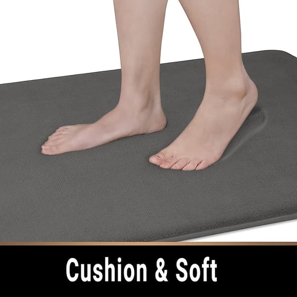 Memory Foam Badetæppe Anti-slip Badeværelsesmåtte Gulvmåtte Black