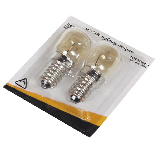 2 stk 300 grader høj temperatur resistent mikrobølgeovn lampe Silver 25W