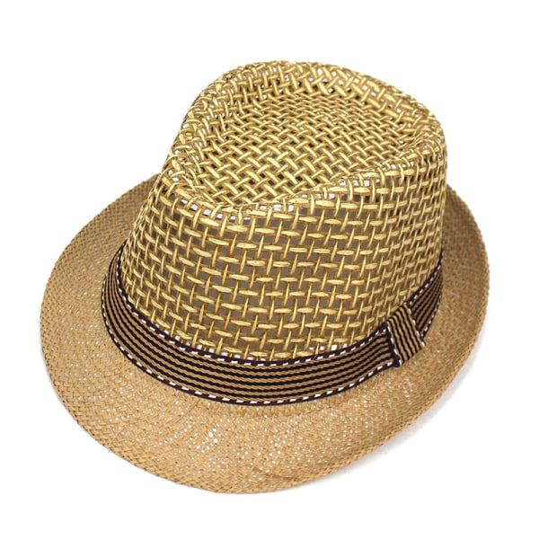 Män Beach Sun Hats Sommar Cowboy Fedora Retro Jazz Hat Black