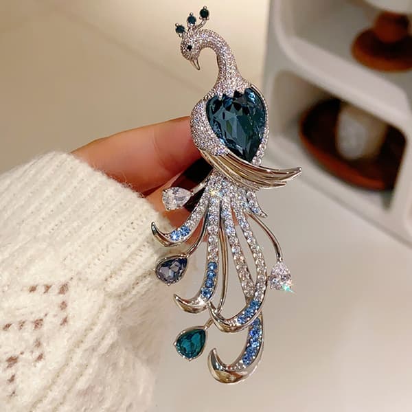 Mode udsøgt påfugl rhinestone broche til kvinders tøj A1