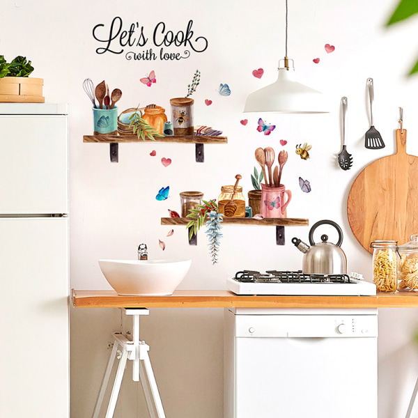 Sarjakuva keittiön sisustukseen seinätarrat irrotettavat vedenpitävät Multicolor