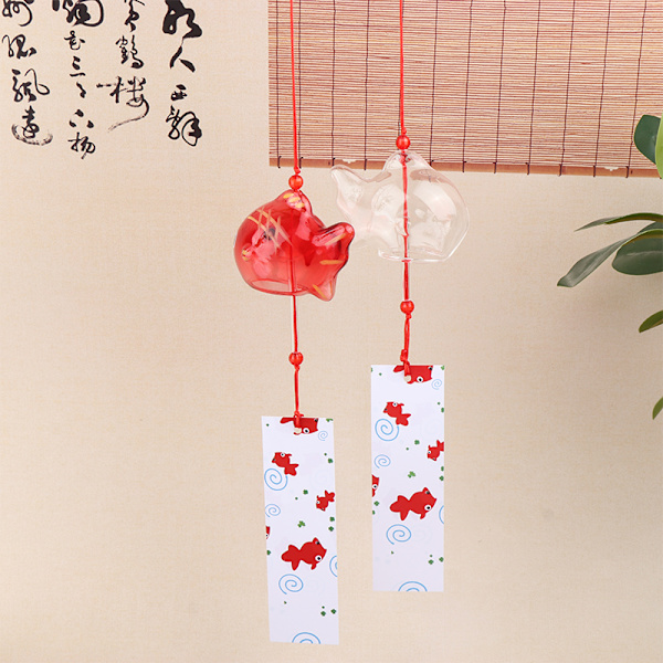 Wind Chime Chimes Glas Guldfisk Have Hængende Decor Transparent