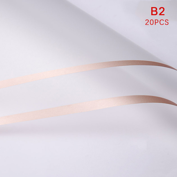 20 stk/parti Golden Rose Flower Indpakningspapir Gavepapir White
