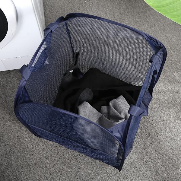 Mesh Pop Up Likainen pyykkikori Estää kokoontaitettava pyykkikori Navy Round