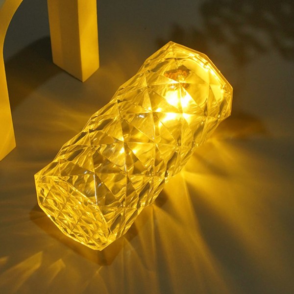 Krystal Bordlampe LED Bar Lampe Touch Golden Skrivebordslampe yellow light