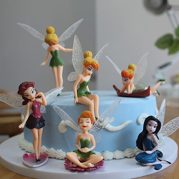 6 ST Flower Fairy Pixie Fly Wing Miniatures Girl Figurines 6 pcs