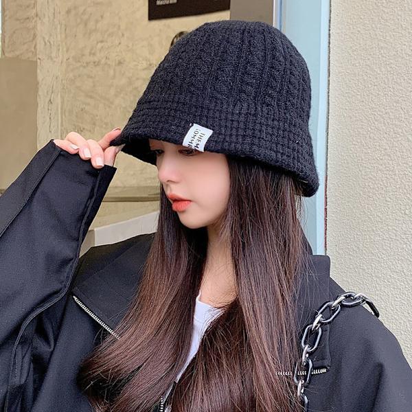 Naisten Winter Bucket Hat Lämmin Villa Neuloa Fisherman Cap Gray