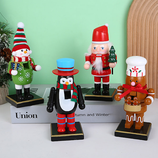 1Pcs 16cm Christmas Walnut Clip Wooden Nutcracker Puppet Crafts