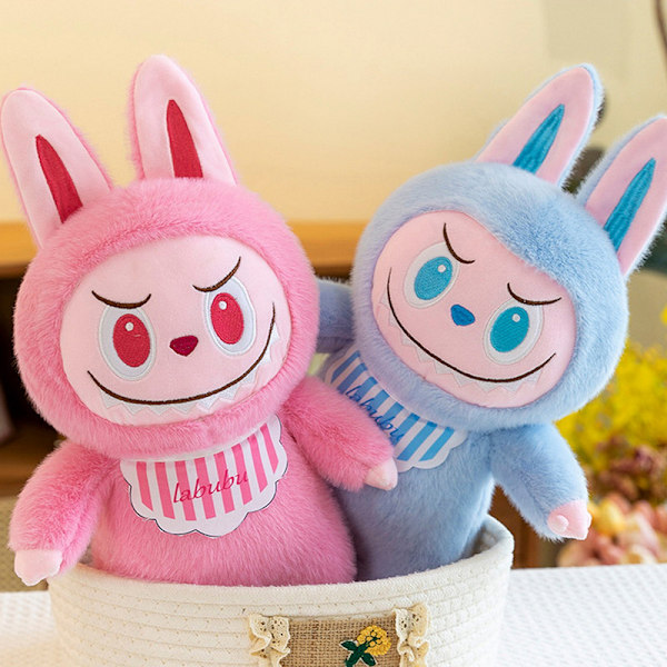 28cm Labubu Plyschdocka Kawaii Mjukisdjur Mjuk Figur Modell Bi Light green