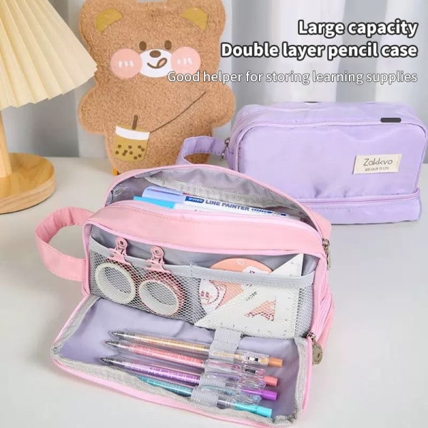 Blyantveske Penneveske Skolevesker Kawaii Stationery Holder Bag A6