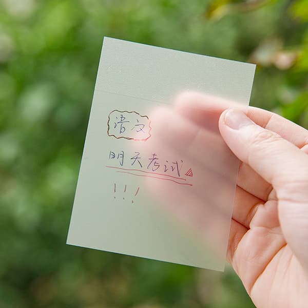 Läpinäkyvä vedenpitävä PET Memo Sticky Note 50 arkkia M
