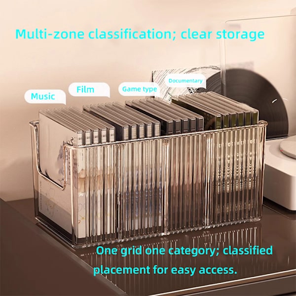 CD Disk Rack Desktop Disk Sort Vinylplade Magnetbåndsdispenser 1PC