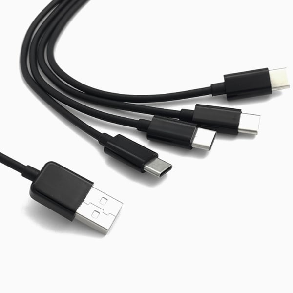 USB C pitkä latauskaapeli Useita portteja latauskaapeli Black
