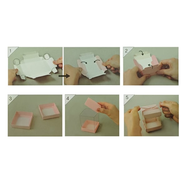 10 stk PVC Pink Clear Square Cube Boxes Bryllupsgave 10pcs